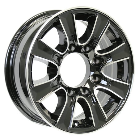 eCustomrim Aluminum Trailer Rim 16 Inch 16X6 8 Lug On 6.5 Black T-Bred Wheel