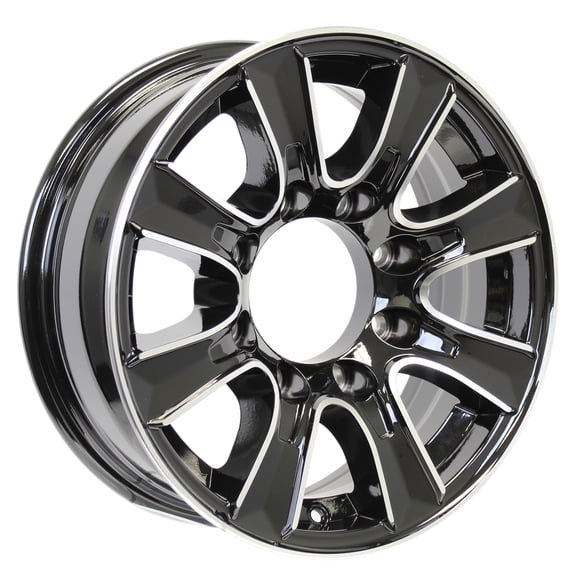 eCustomrim Aluminum Trailer Rim 16 Inch 16X6 8 Lug On 6.5 Black T-Bred Wheel
