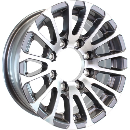 eCustomrim Aluminum Trailer Rim 16 Inch 16X6 8 Lug On 6.5 Inch Grey T07 Wheel