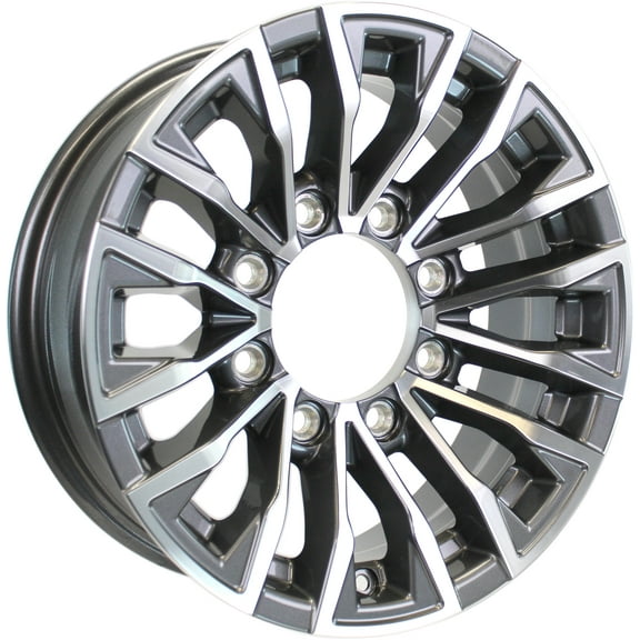 eCustomrim Aluminum Trailer Rim 16 Inch 16X6 8 Lug On 6.5 Inch Grey Edge Wheel