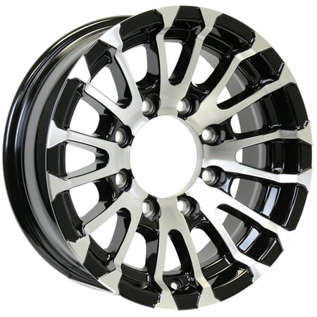 eCustomrim Aluminum Trailer Rim 16 Inch 16X6 8 Lug On 6.5 Inch Black T07 Wheel