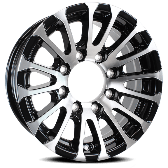 eCustomrim Aluminum Trailer Rim 16 Inch 16X6 8 Lug On 6.5 Inch Black T07 Wheel