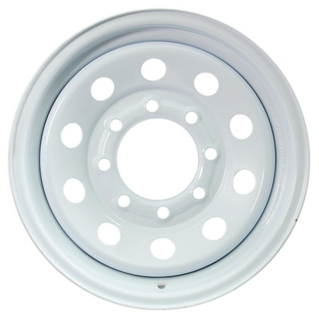 eCustomrim Trailer Rim 16 Inch 16X6 8 Lug On 6.5 Inch Center White Wheel