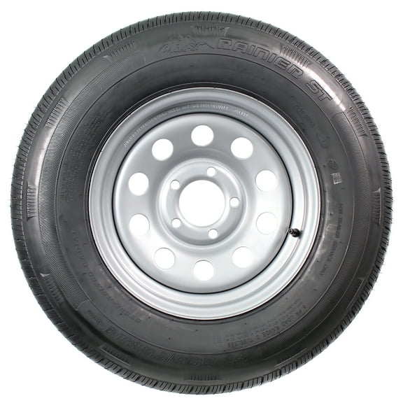eCustomrim Mounted Radial Trailer Tire Rim ST205/75R14 Load D 5-4.5 Silver Mod Wheel
