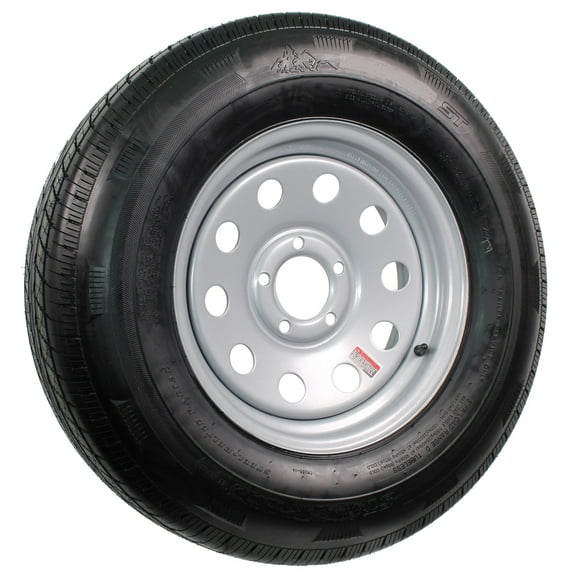 eCustomrim Radial Trailer Tire On Silver Rim ST215/75R14 Load Range C 5 Hole Modular Wheel