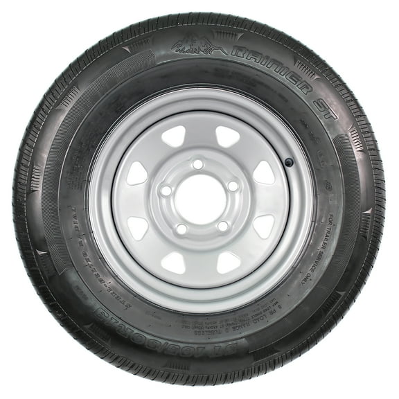eCustomrim Trailer Tire Rim Assembly ST185/80R13 Load C 13 Inch 5 Lug Silver