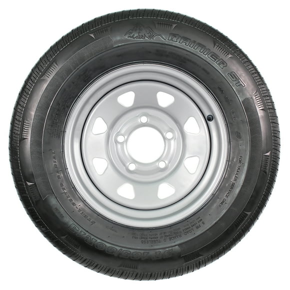 eCustomrim Radial Trailer Tire Rim ST185/80R13 Load C 1480 Lb. 13x4.5 5-4.5 Silver Wheel