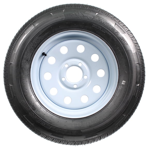 eCustomrim Radial Trailer Tire Rim ST205/75R15 205/75-15 Load C 5 Lug Wheel White Modular