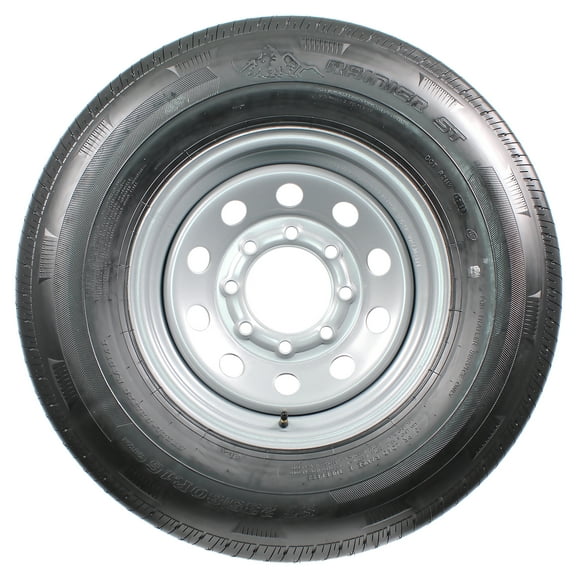 eCustomrim Radial Trailer Tire ST235/80R16 Load E 16x6 8-6.5 Silver Modular Wheel Rim