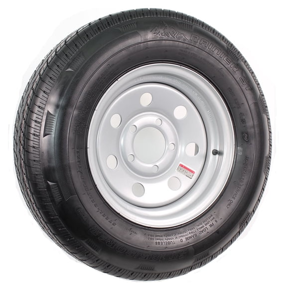 eCustomrim Trailer Tire Rim Assembly ST185/80R13 Load C 13 Inch 5 Lug Silver