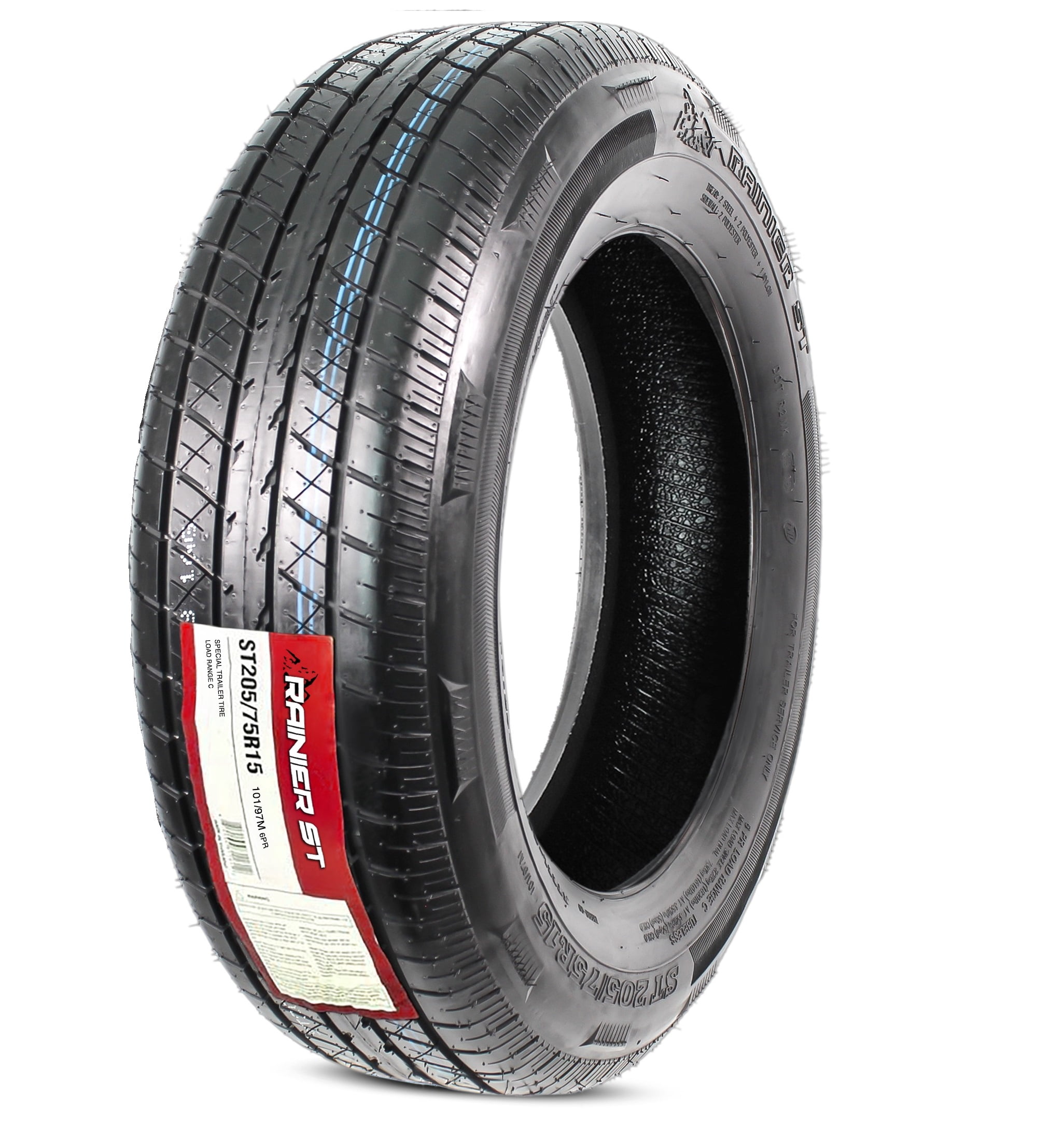 eCustomrim Radial Trailer Tire ST205/75R15 15 Inch Load Range D 6 Year Warranty