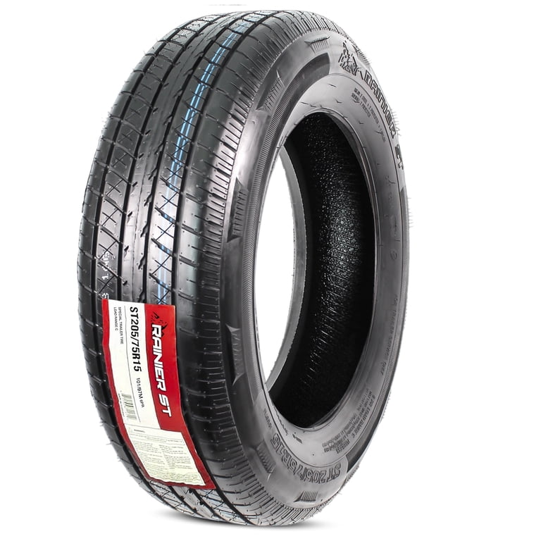 Rainier Radial ST205/75R15 Trailer Tire, Load Range C, 1820# Max 