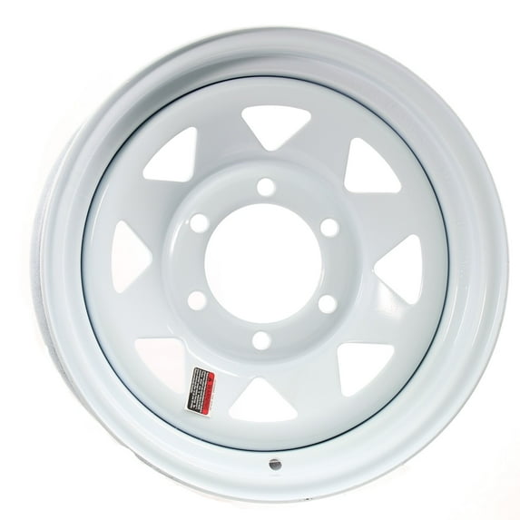 eCustomrim Trailer Rim 15 in. White Spoke Wheel 15X6 15 x 6 in. 6 Lug Hole Bolt