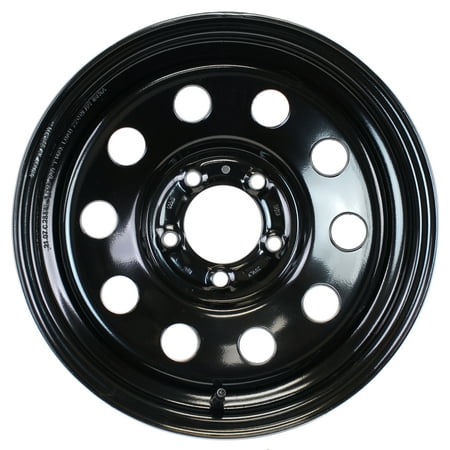eCustomrim Trailer Rim 15 Inch 15X5 5 Lug On 4.5 Inch Center Black Wheel