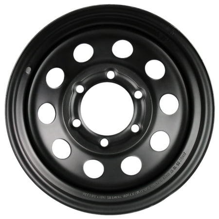 eCustomrim Trailer Rim 15 Inch 15X6 6 Lug On 5.5 Inch Center Black Wheel