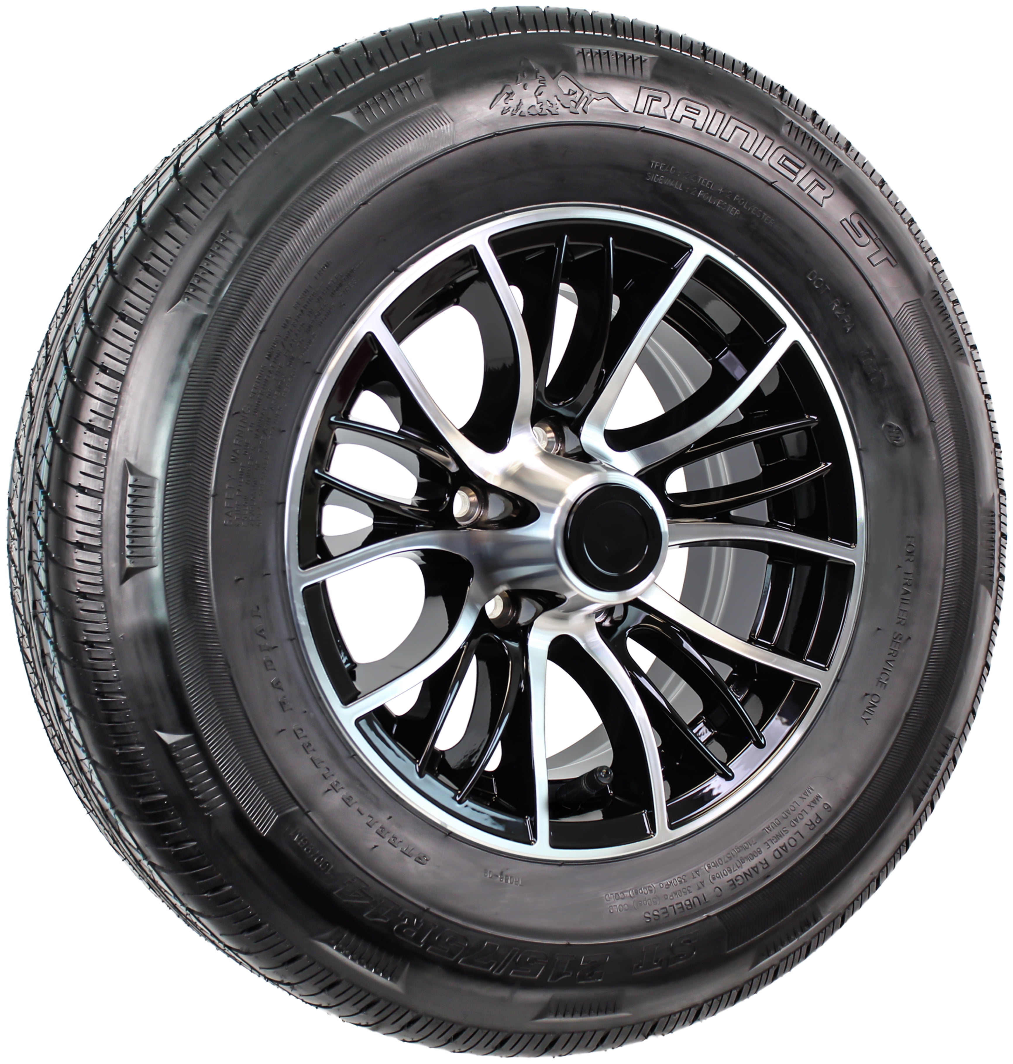 eCustomrim Trailer Tire ST215/75R14 Load Range C 14X5.5 5-4.5 Evolution ...