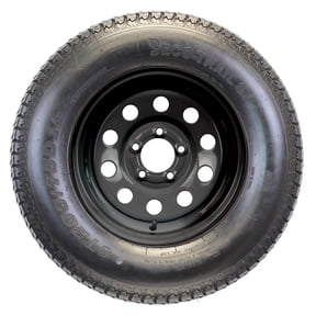 eCustomrim Trailer Tire Rim Assembly ST205/75D15 Load C 15 Inch 5 Lug Black Wheel