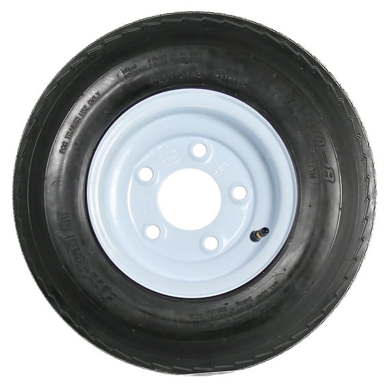 eCustomrim Trailer Tire Rim Assembly 4.80-8 480-8 Load C 8 Inch 5 Lug White Wheel