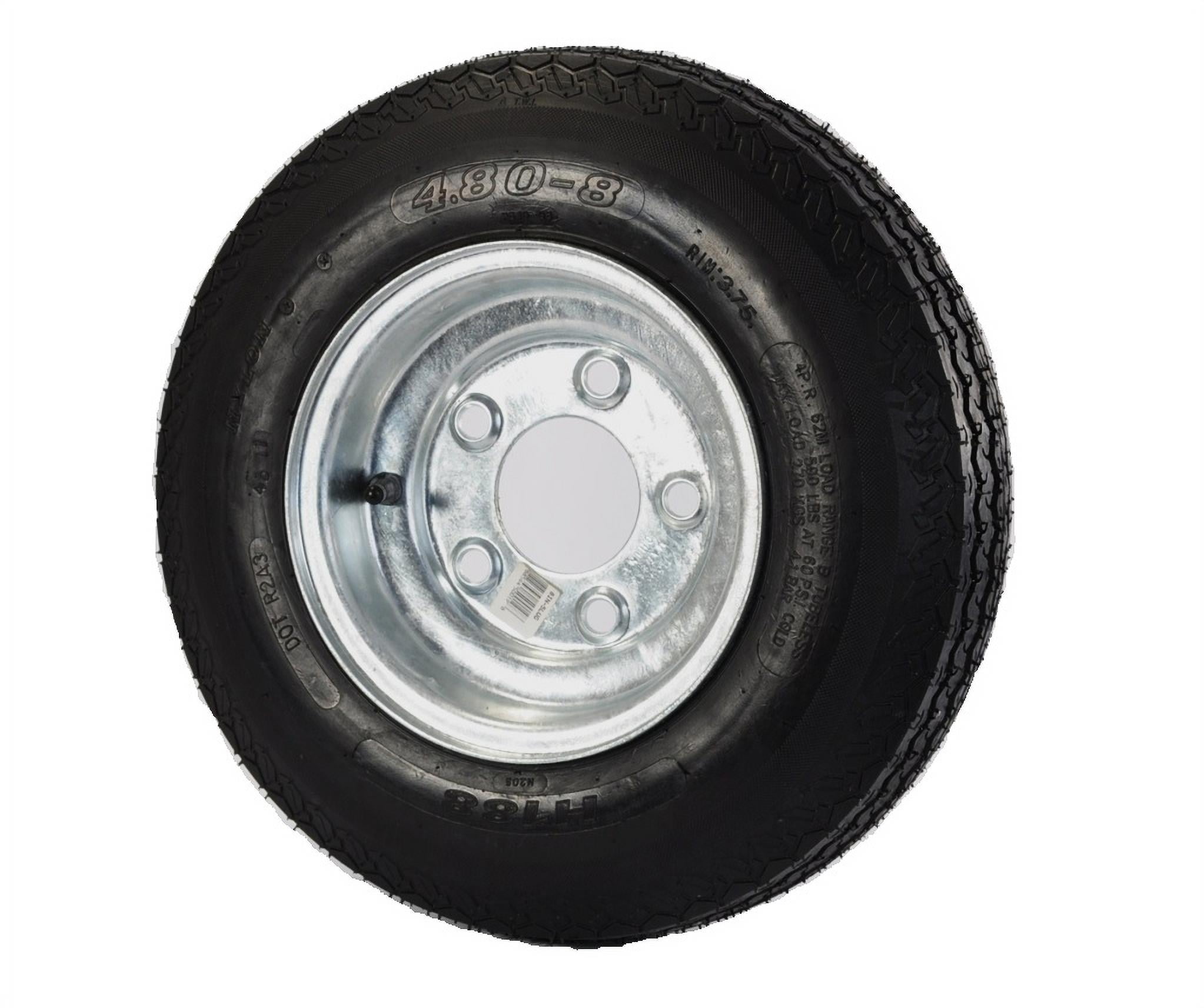 eCustomrim Trailer Tire Rim 4.80-8 480-8 4.80x8 Load C Tire 5 Lug Hole Bolt Galvanized