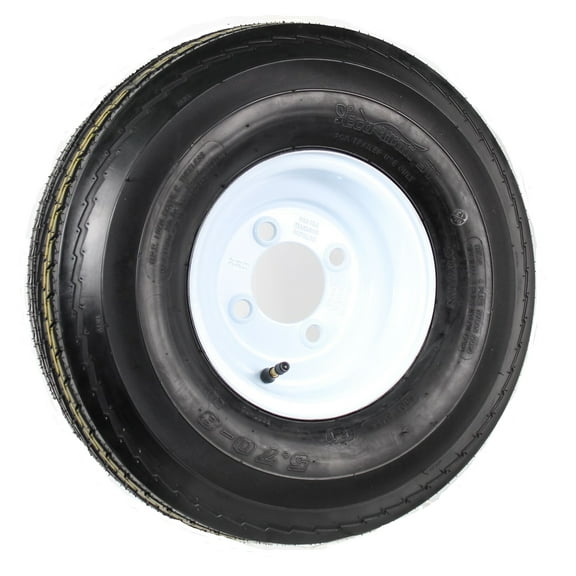 eCustomrim Trailer Tire Rim 5.70-8 570-8 5.70 x 8 8 in. Load B 4 Lug Hole Bolt Wheel White