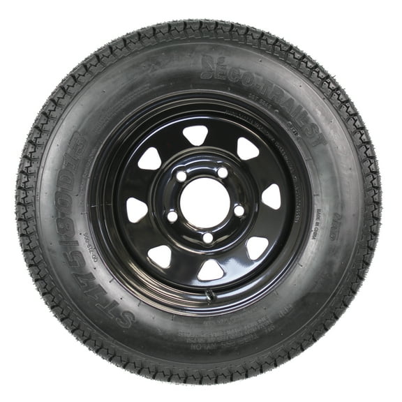 eCustomrim Trailer Tire Rim Bias Ply ST175/80D13 Load C 5-4.5 Black Spoke Wheel