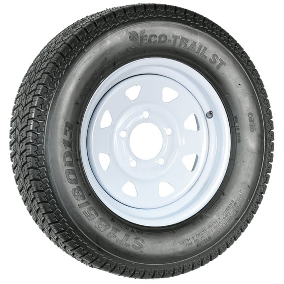 eCustomrim Trailer Tire Rim ST185/80D13 185/80D-13 Load C ST White Spoke Wheel Boat Spare