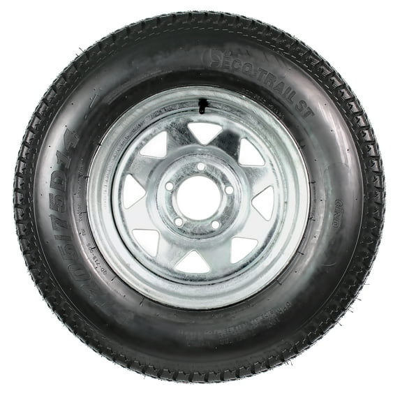 eCustomrim Trailer Tire Rim ST205/75D14 2057514 F78-14 Load C 5 Lug Wheel Spoke Galvanized