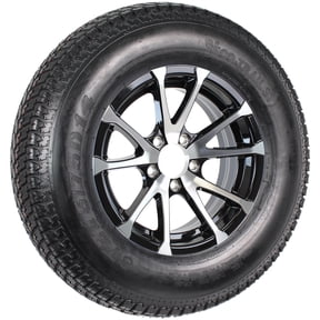 eCustomrim Trailer Tire Rim ST215/75D14 Load C 14 Inch 5 Lug Black Aluminum Wheel