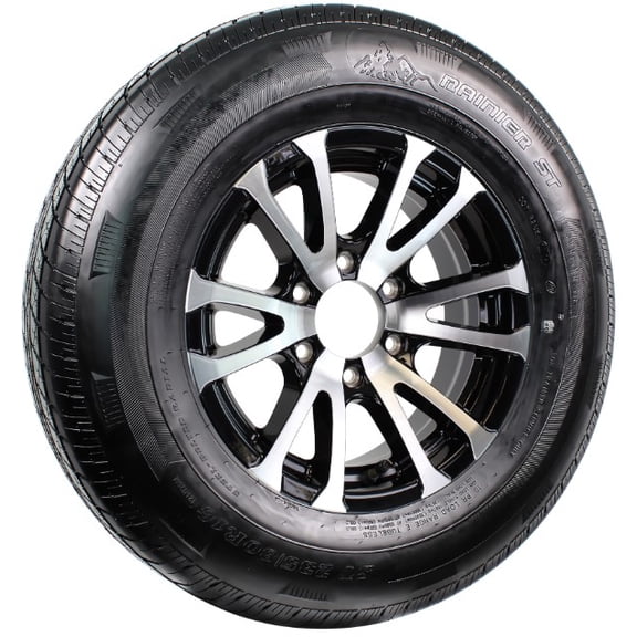 eCustomrim Trailer Tire Rim ST235/80R16 Load E 16 Inch 6 Lug Black Aluminum Wheel