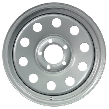 eCustomrim Trailer Rim 15 Inch 15X5 5 Lug On 4.5 Inch Center Silver Wheel