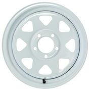 eCustomrim Trailer Rim 15 Inch 15X5 5 Lug On 4.5 Inch Center White Wheel
