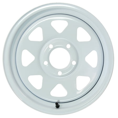 eCustomrim Trailer Rim 15 Inch 15X5 5 Lug On 4.5 Inch Center White Wheel