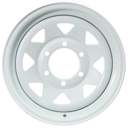eCustomrim Trailer Rim 15 Inch 15X6 6 Lug On 5.5 Inch Center White Wheel