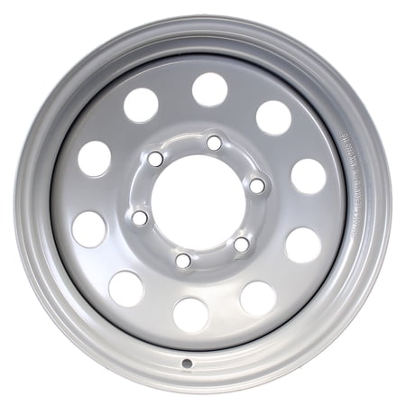 eCustomrim Trailer Wheel Rim 15" 15X6 6 Lug On 5.5" Silver Modular