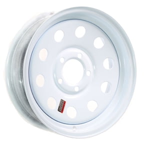 eCustomrim Trailer Rim 15 Inch 15X5 5 Lug On 4.5 Inch Center White Wheel