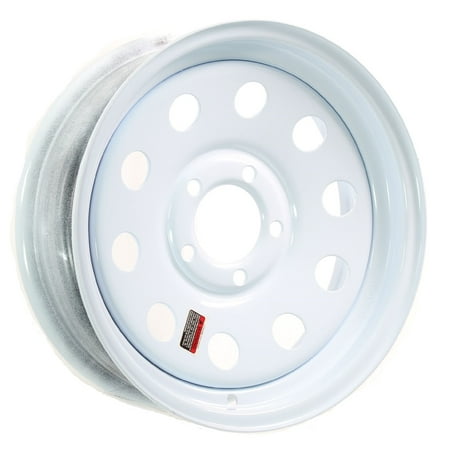 eCustomrim Trailer Rim 15 Inch 15X5 5 Lug On 4.5 Inch Center White Wheel