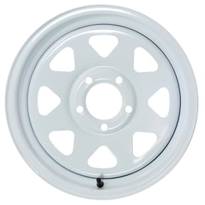 eCustomrim Trailer Rim 15 Inch 15X5 Special 5 Lug On 5 Inch Center White Wheel