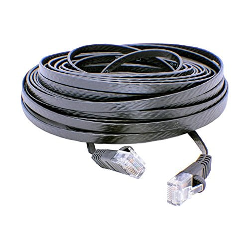 eDragon 25 Feet Ultra Premium CAT6 550 MHz Flat Patch Cable Black