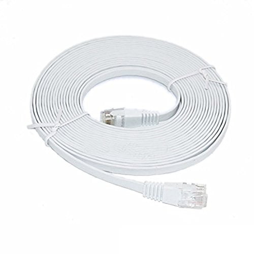 eDragon 25 Feet Ultra Premium CAT6 550 MHz Flat Patch Cable White 3 Pack