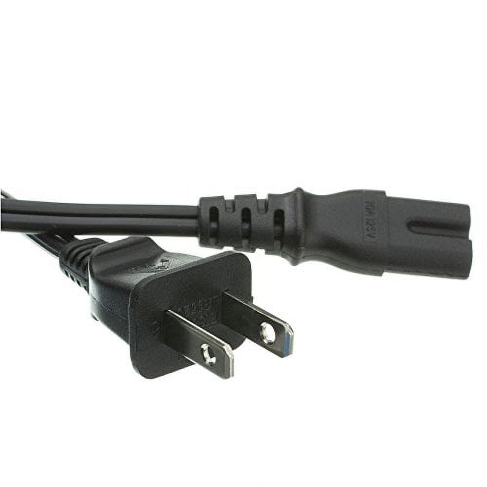 eDragon 6 Feet 2Slot NonPolarized Power Cord, Black