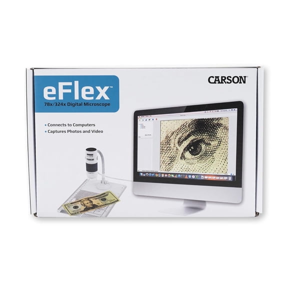 eFlex 78x/324x Digital Microscope with LED Light and Flexible Stand for PC and