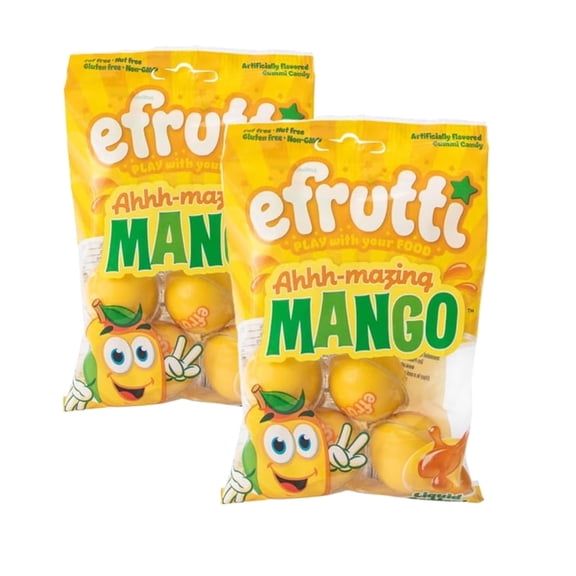eFrutti Ahhh-Mazing Mango Gummi Candy 2.6 oz Bags, 2 Pack Sweet & Chewy Mango Flavored Gummies