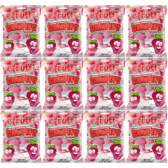eFrutti Gummi Candy 3.5oz Bags Creamy Dreamy Strawberry Batch (Pack of 12)