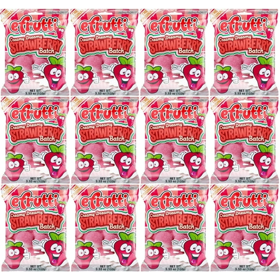 eFrutti Gummi Candy 3.5oz Bags Creamy Dreamy Strawberry Batch (Pack of 12)
