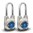 thumbnail image 1 of eGeeTouch 5th Gen Weatherproof Outdoor Smart Padlock, Long Shackle, 2-Pack, 1 of 8