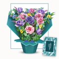 eGoHi Paper Flower Bouquet Card, Pop Up Cards, 11 inches with Note Card