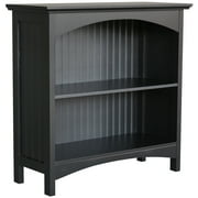 eHemco 2 Tier Storage Shelf Bookcase with 2 Arched Supports, 29 Inches Height, Black