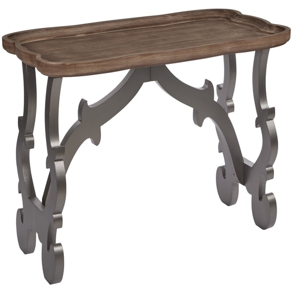 eHemco Ancient Style Coffee Table Side Table, Large, Black Legs and Natural Finish