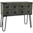 thumbnail image 1 of eHemco Antique Metal Legs Storage Console Table with 8 Drawers, Gray, 1 of 4