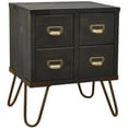 thumbnail image 1 of eHemco Antique Style 4-Drawer Storage End Table Side Table with Metal Hairpin Legs, Antique Black, 1 of 8